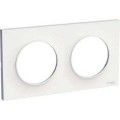 Plaque Blanche 2 Postes Horizontaux ou Verticaux Entraxe 71 mm Odace Styl Schneider