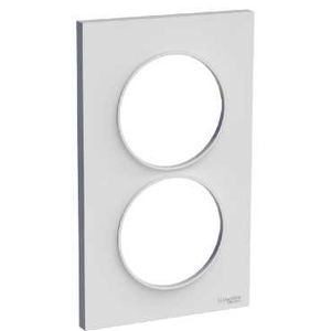 Schneider Odace Styl, plaque Gris Pierre 2 postes verticaux entraxe 57 mm