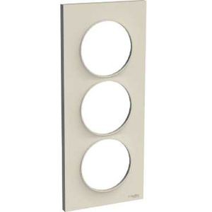 Schneider Odace Styl, plaque Sable 3 postes verticaux entraxe 57 mm