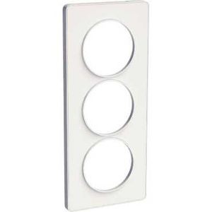 Schneider Odace Touch plaque Blanc avec liseré Blanc 3 postes verticaux 57 mm