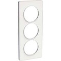 Schneider Odace Touch plaque Blanc avec liseré Blanc 3 postes verticaux 57 mm