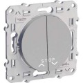 Schneider Odace poussoir Alu, 2 boutons + fonction stop pour volets-roulants