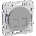 Prise Double RJ45 Aluminium Grade 3 pour Multimédia Catégorie 6 STP Fixation à Vis Odace Schneider