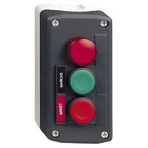 Harmony boite - 3 boutons poussoirs Ø22 - vert /rouge/voyant rouge