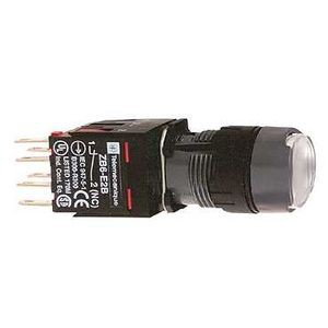boutonpoussoir lumineux blanc diam 16 à impulsion affleurant 24 V 1O plus 1F