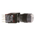 boutonpoussoir lumineux blanc diam 16 à impulsion affleurant 24 V 1O plus 1F