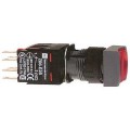 boutonpoussoir lumineux rouge diam 16 à impulsion affleurant 24 V 1O plus 1F