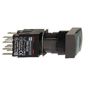 boutonpoussoir lumineux vert diam 16 à accrochage affleurant 24 V 1O plus 1F