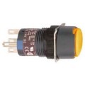 boutonpoussoir lumineux orange diam 16 pousserpousser affleurant 12 V 2OF