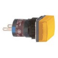 voyant carré diam 16 IP 65 orange DEL intégrée 12 V cosses