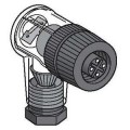 connecteur nu femelle, M12, 4 broches, angle droit presseétoupe Pg 7