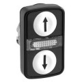 Harmony tête bt-pous doub touche Ø22 blanc+blanc flèche haut flèche bas IP66