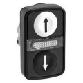 Harmony tête bt-pous doub touche Ø22- blanc+noir flèche haut flèche bas IP66