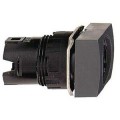 tête rectangulaire pour bouton tournant lumineux 3 positions diam 16 noir