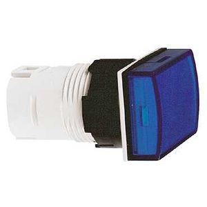 tête pour voyant diam 16 rectangulaire cabochon lisse bleu