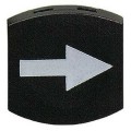 capsule lisse flèche droite noir pour poussoir carré diam 16