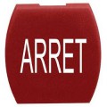 capsule lisse ARRET rouge pour poussoir carré diam 16