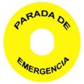 Harmony étiquette circulaire Ø60mm jaune - logo EN13850 - PARADA DE EMERGENCIA