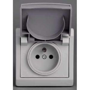 PC 2P+T NF gris encastre