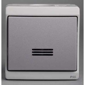Schneider Mureva - va-et-vient lumineux - gris - en saillie - IK07 IP55