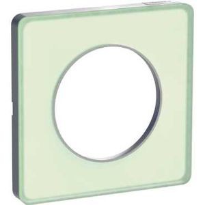 Schneider Odace Touch plaque Translucide Verre avec liseré Alu 1 poste