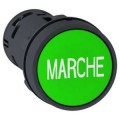 Harmony bouton-poussoir affleurant - Ø22 - vert -1F - blanc MARCHE