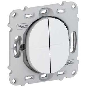 Double Poussoir Blanc 10 A Fixation par Vis Ovalis Schneider – Sans Plaque de Finition