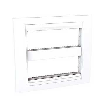 Schneider Unica Blanc liseré Blanc plaque de finition et support 2x6 modules