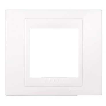 Schneider Unica Blanc liseré Blanc plaque de finition 1 poste 2 modules