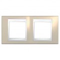 Schneider Unica Sable liseré Blanc plaque de finition 2 poste horizontal 4 modules