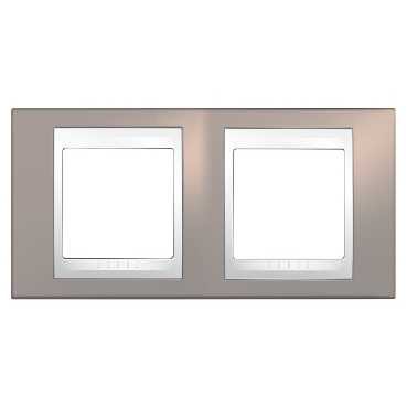 Schneider Unica Vison liseré Blanc plaque de finition 2 poste horizontal 4 modules