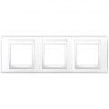 Plaque de Finition Unica Schneider Electric - Blanc - Horizontal - 3 Postes - 6 Modules - 71 mm Entraxe - IP20 - IK01