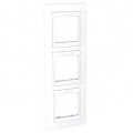 Schneider Unica Blanc liseré Blanc plaque de finition 3 postes vertical 71mm 6 modules