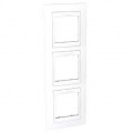 Plaque blanc liseré blanc Schneider Unica 3 postes 6 modules vertical