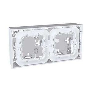 Cadre saillie 2x2 modules Schneider Unica Gris 2 postes