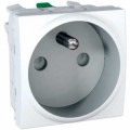 Schneider Unica Blanc Prise de courant 2P+T 10/16 A connexion rapide 2 modules