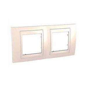 Schneider Unica Ivoire liseré Ivoire plaque de finition 2 poste horizontal 4 modules