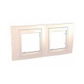 Schneider Unica Ivoire liseré Ivoire plaque de finition 2 poste horizontal 4 modules