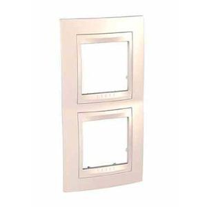 Schneider Unica Ivoire liseré Ivoire plaque de finition 2 poste vertical 71mm 4 modules