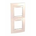 Schneider Unica Ivoire liseré Ivoire plaque de finition 2 poste vertical 71mm 4 modules
