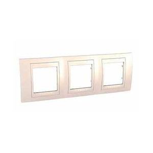 Schneider Unica Ivoire liseré Ivoire plaque de finition 3 postes horizontal 71mm 6modules