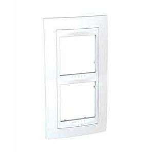 Schneider Unica Blanc liseré Blanc plaque de finition 2 postes vertical 57mm 4 modules