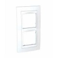 Schneider Unica Blanc liseré Blanc plaque de finition 2 postes vertical 57mm 4 modules