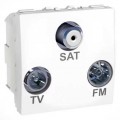 Schneider Unica blanc, prise tv / fm / sat 1 entrée, 2 modules