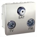 Schneider Unica alu, prise tv / fm / sat 1 entrée, 2 modules