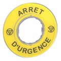 Harmony - Etiquette Circulaire jaune 3D - Arrêt Urgence