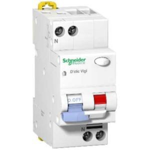 Duoline D'clic Vigi - Disj Diff 1p+n 230vca 32a - Type F - 30ma - 3ka - Courbe C - Schneider Electric - 27666