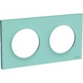 Plaque bleue cian Schneider Odace Styl 2 postes entraxe 71mm horizontal ou vertical