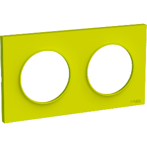 Plaque verte chartreuse Schneider Odace Styl 2 postes entraxe 71mm horizontal ou vertical