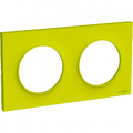 Plaque verte chartreuse Schneider Odace Styl 2 postes entraxe 71mm horizontal ou vertical